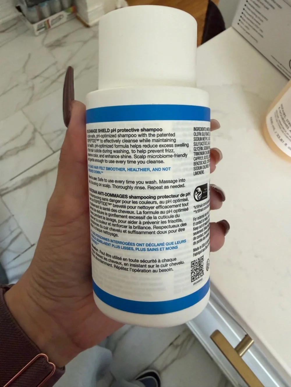 K18 Damage Shield pH Protective Shampoo - White/Blue - Picture 5 of 6